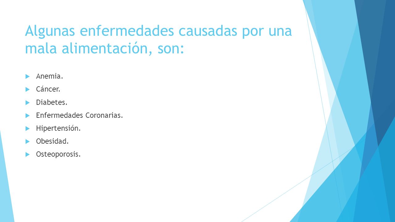 5 enfermedades provocadas por la mala alimentacion